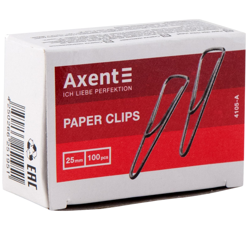 Скріпки AXENT (4105-A) 25 мм, трикутні, нікельовані, 100 шт.